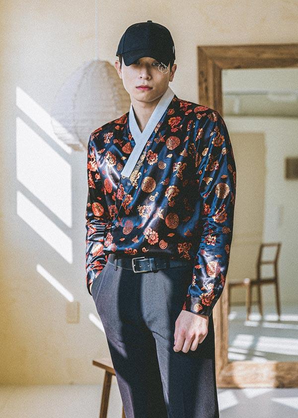 Hwarang Flower Modern Hanbok Shirt For Men