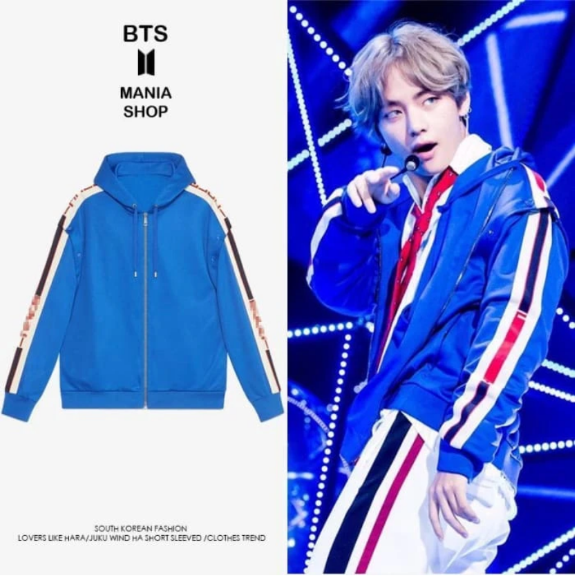 bts hoodie blue