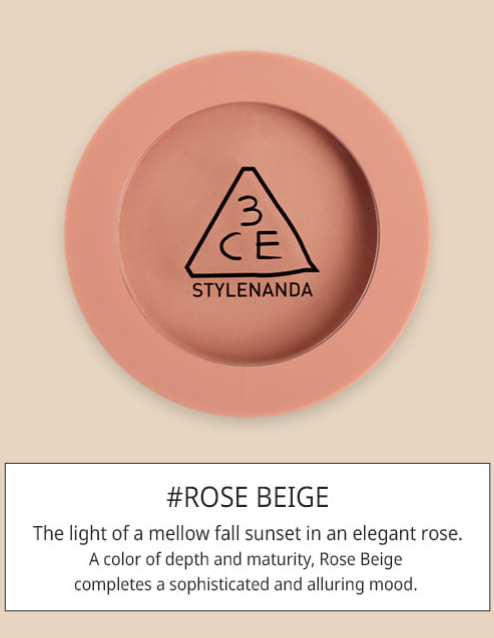 3CE Mood Recipe Face Blush #ROSE BEIGE K-beauty makeup essentials