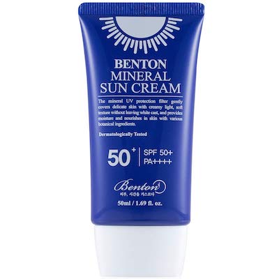 Benton Mineral Sun Cream SPF50+/PA++++ korean zinc sunscreen