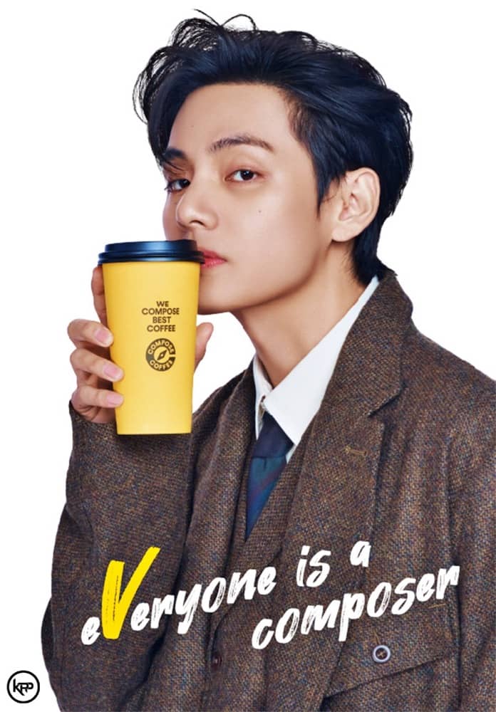 BTS V, the new brand model of Korea's popular coffee brans, Compose Coffee | Compose Coffee