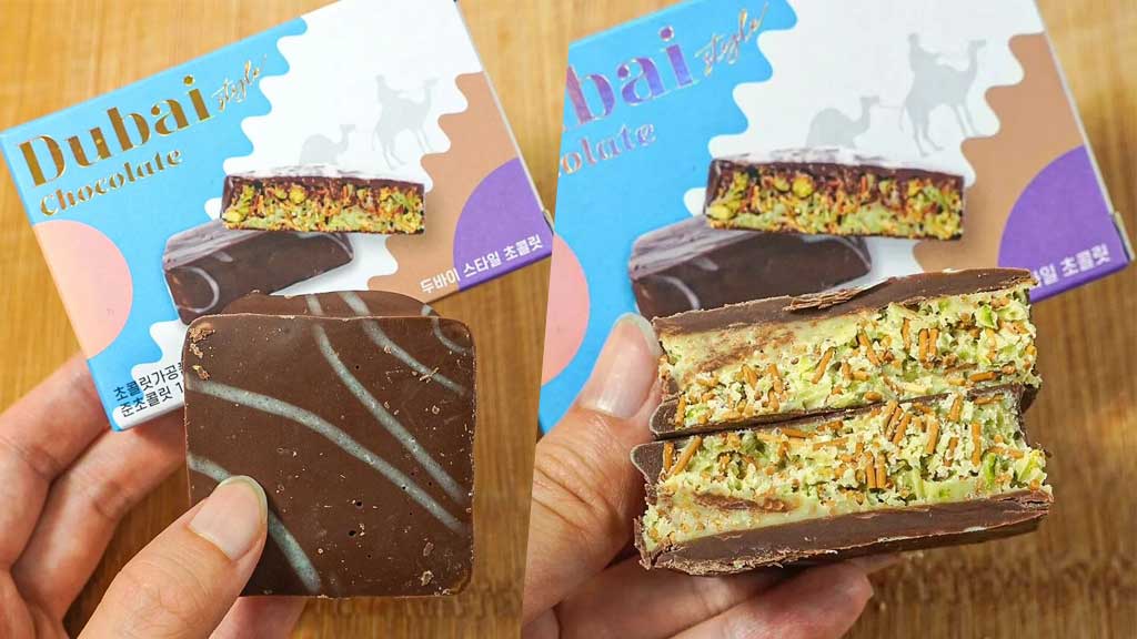 Korean dubai pistachio chocolate bar